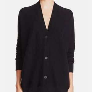 Vince Cardigan Wool & Silk Buttons Black